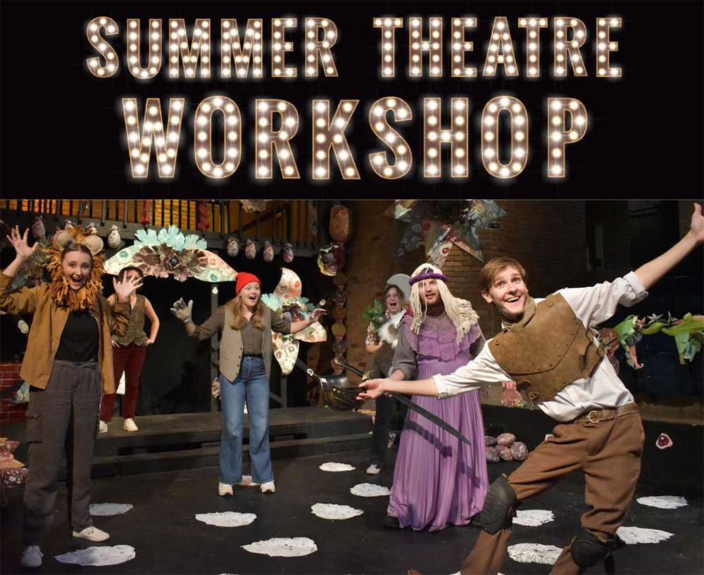 Students on stage for the Summer Theatre Workshop