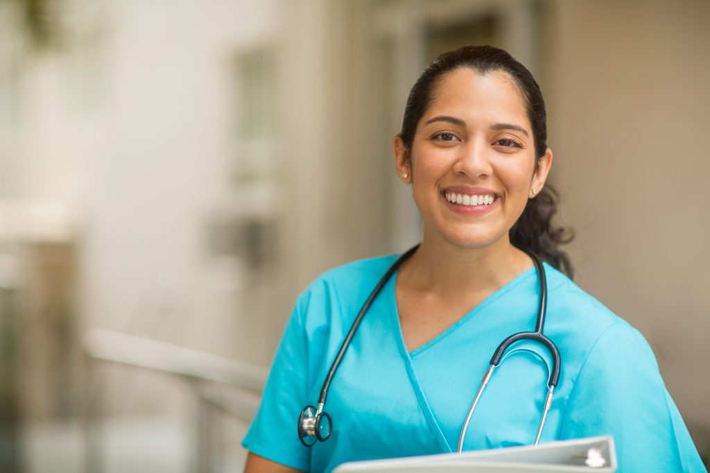 Female nurse smiling