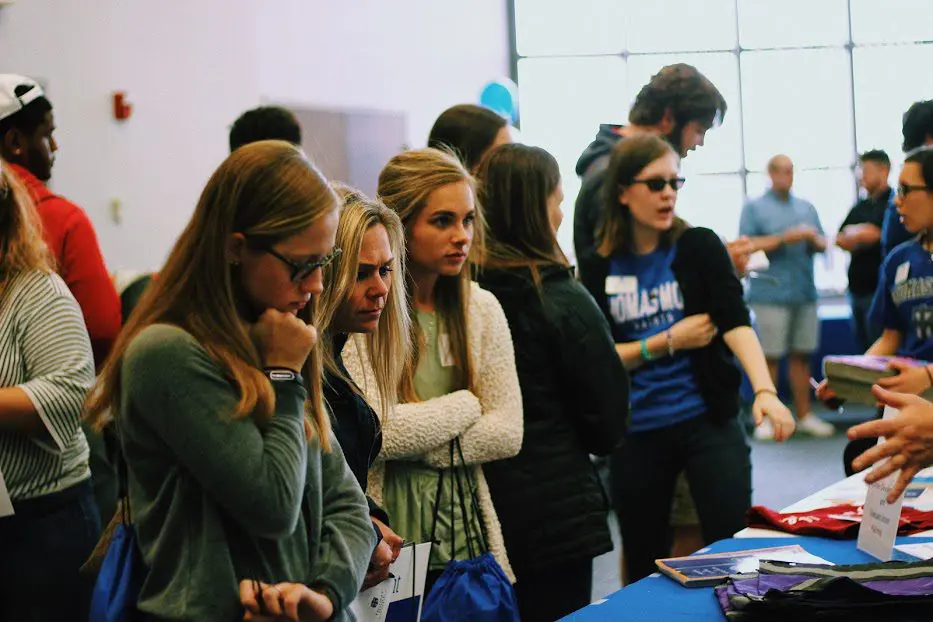 students at job fair