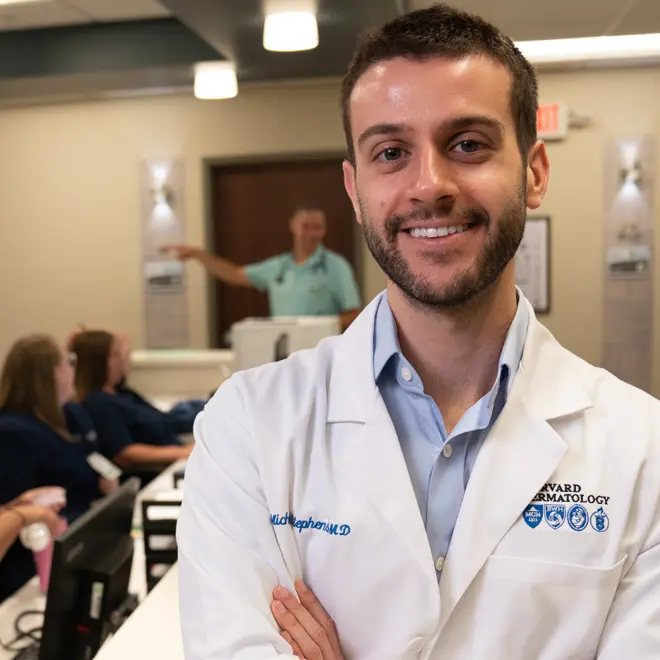 Professional in a healthcare setting.